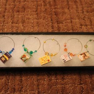 Book Club Themed Wine Charms - Handmade